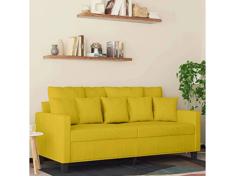 Tweezitsbank 140 cm fluweel geel