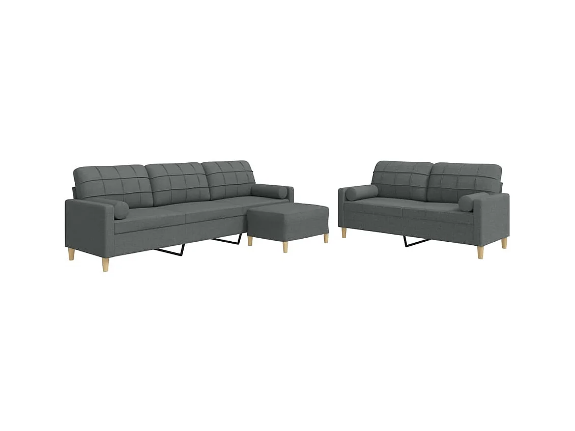 Ensemble de canapés 3 pcs repose-pied et coussins décoratifs
