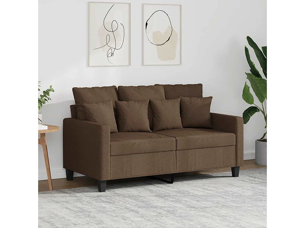 Canapé à 2 places Marron 120 cm Tissu