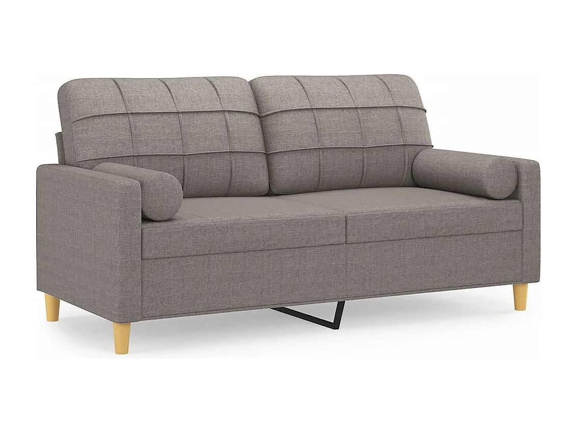 Tweezitsbank met sierkussens 140 cm stof taupe