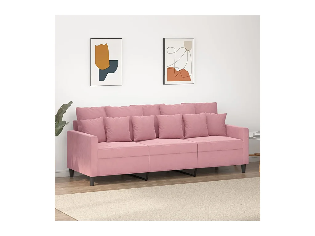 Canapé à 3 places Rose 180 cm Velours