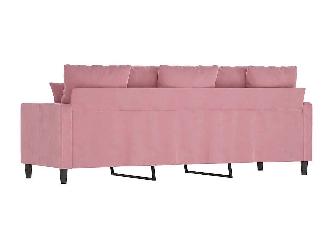 Driezitsbank 180 cm fluweel roze