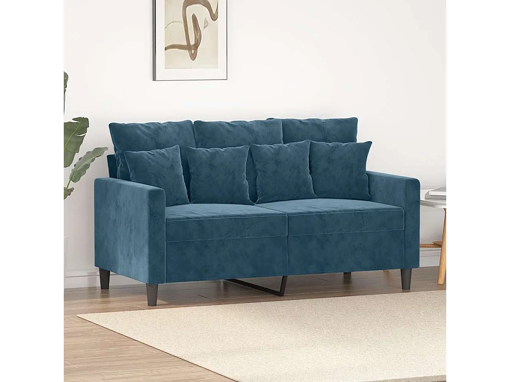 2-Sitzer-Sofa Blau 120 cm Samt