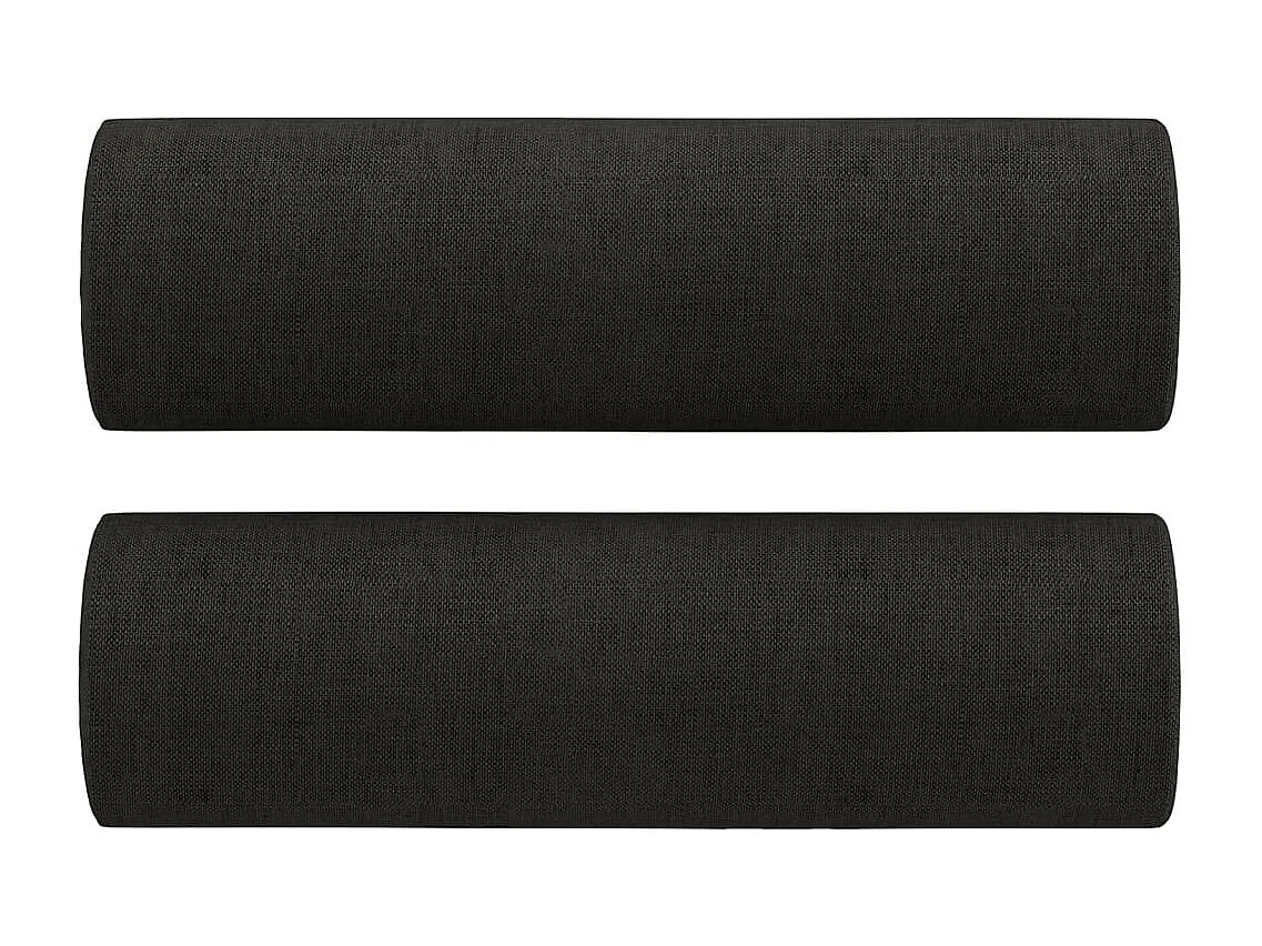 Ensemble de canapés 3 pcs avec coussins noir tissu