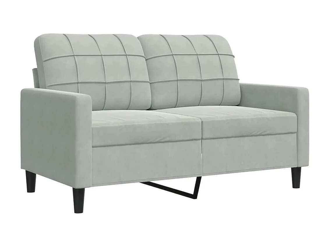 Ensemble de canapés 2 pcs avec coussins Gris clair Velours