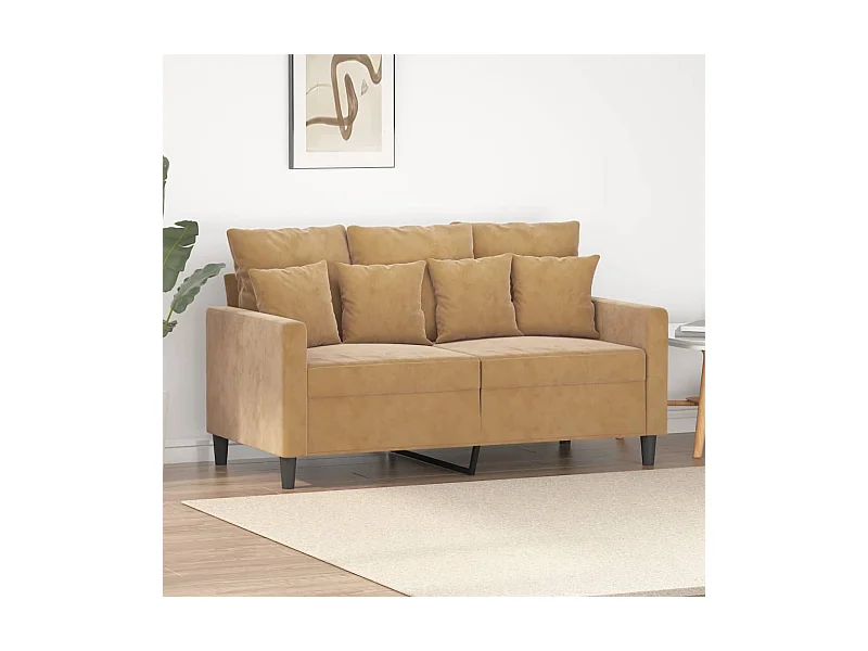 2-Sitzer-Sofa Braun 120 cm Samt