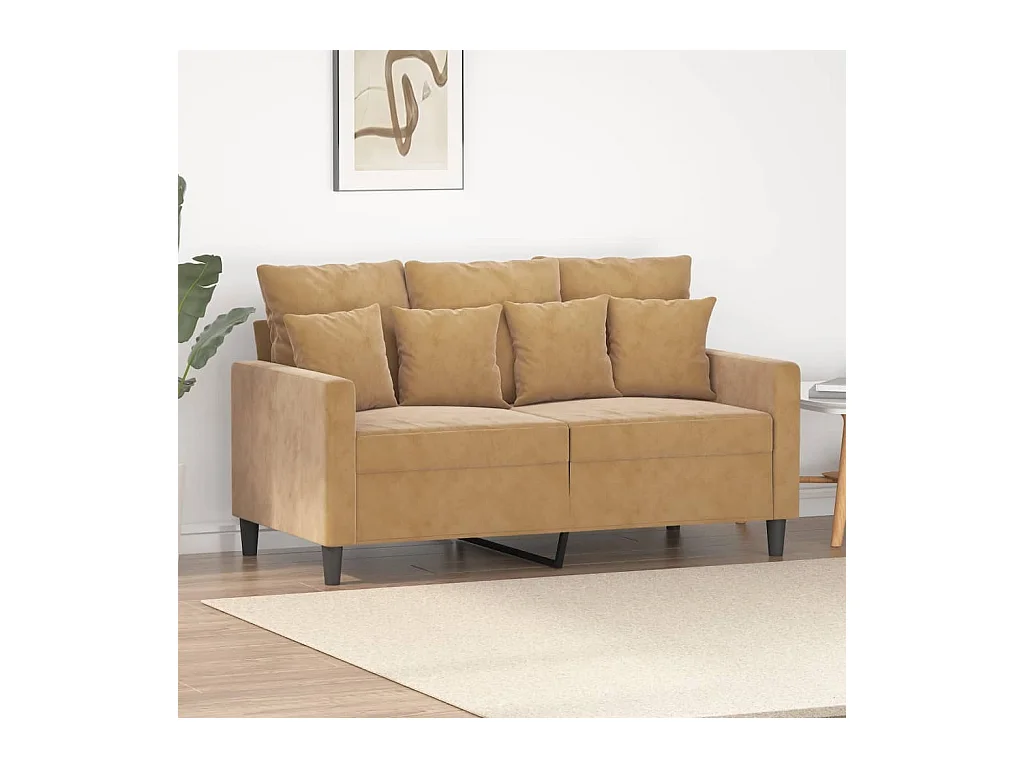 Canapé à 2 places Marron 120 cm Velours
