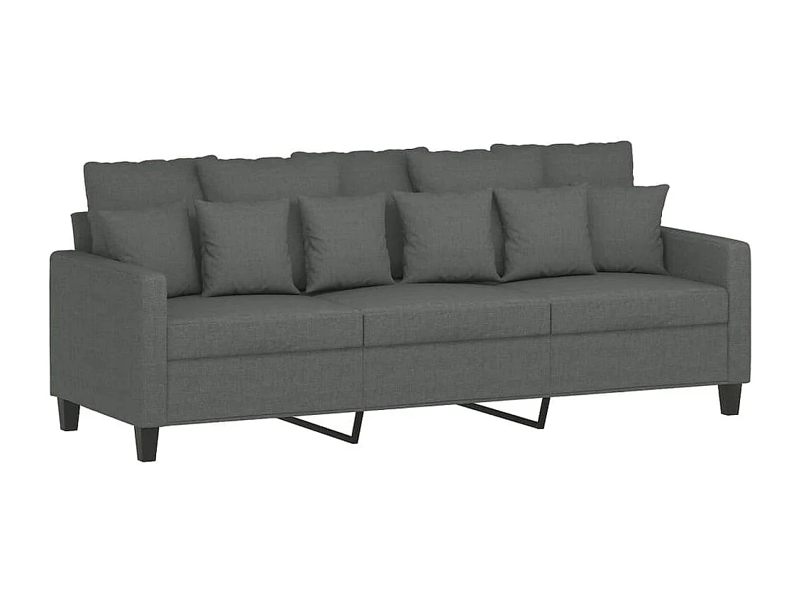 Ensemble de canapés 4 pcs coussins gris foncé tissu