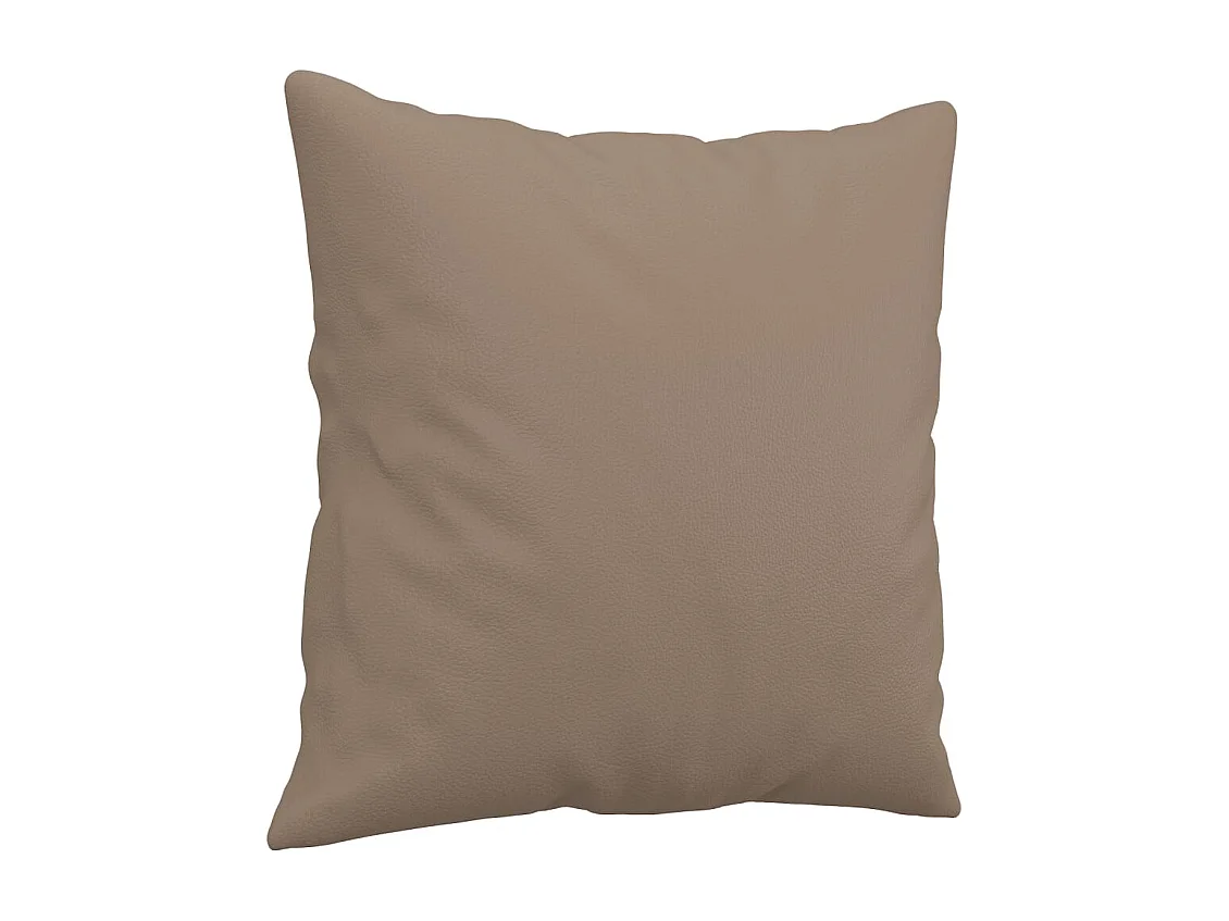 2-tlg. Sofagarnitur mit Kissen Cappuccino-Braun Kunstleder