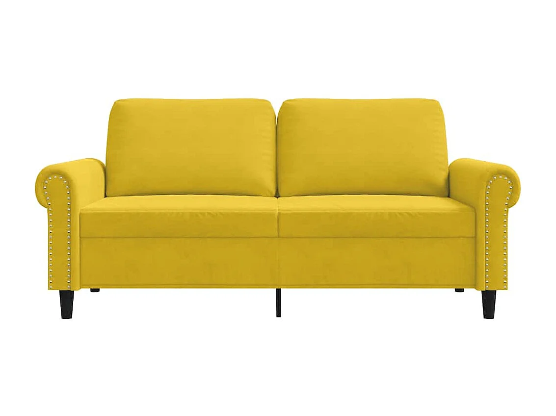 Canapé à 2 places Jaune 140 cm Velours