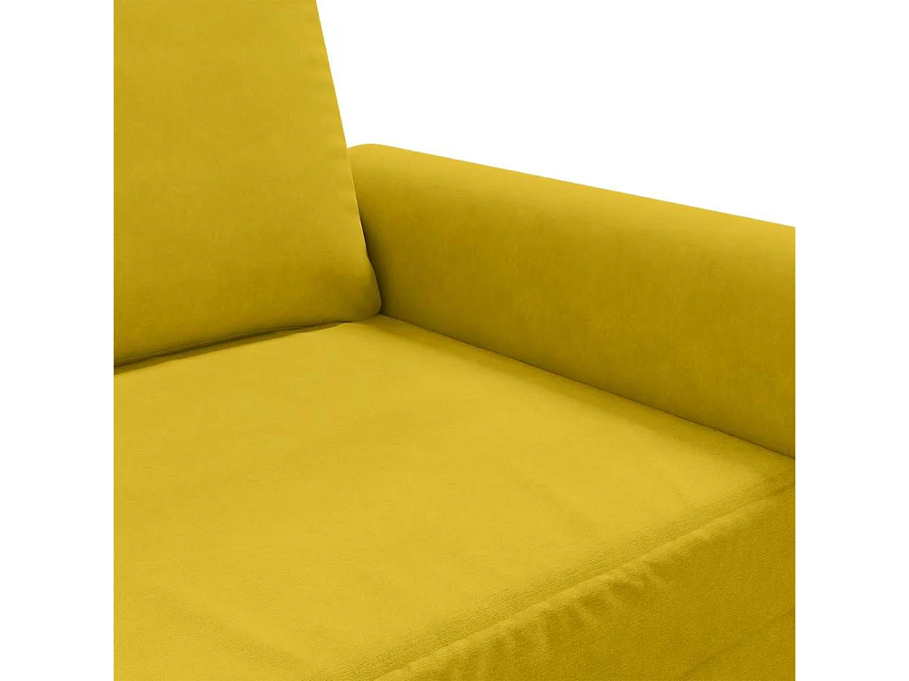 Canapé à 2 places Jaune 140 cm Velours