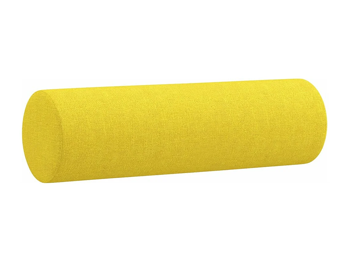 Canapé 3 places avec oreillers jaune clair 180 cm tissu