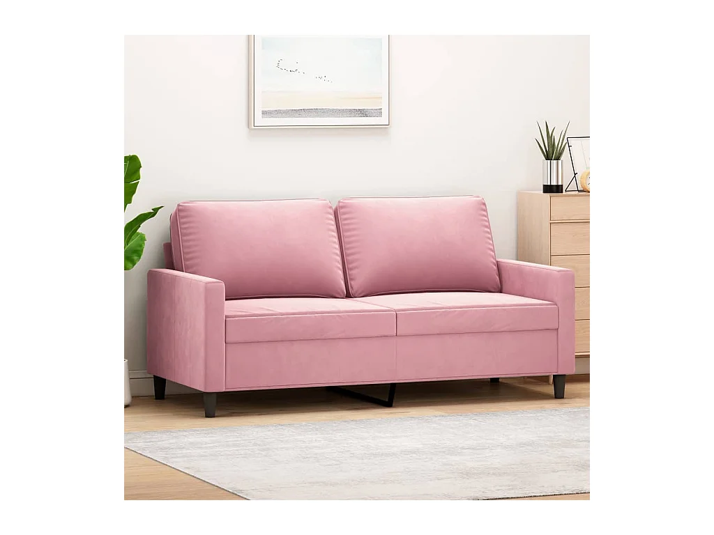 Canapé à 2 places Rose 140 cm Velours