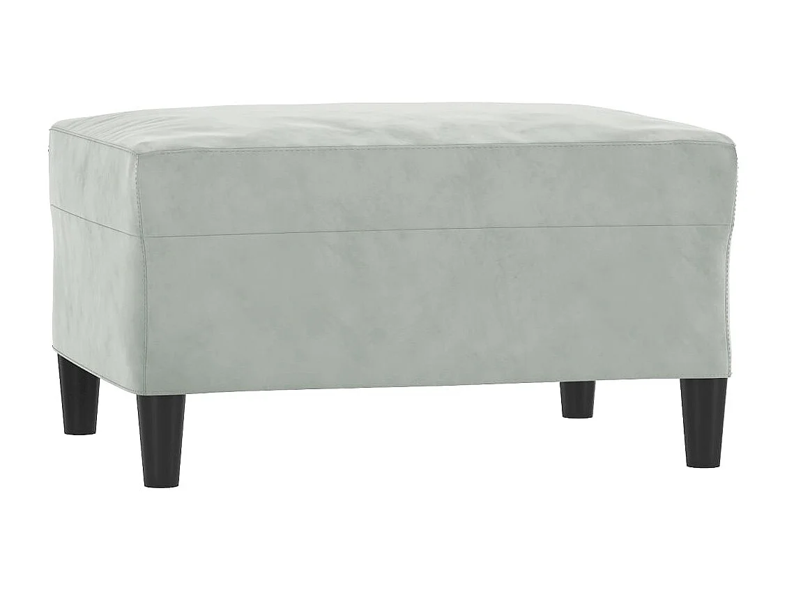 3-delige Loungeset met kussens fluweel lichtgrijs