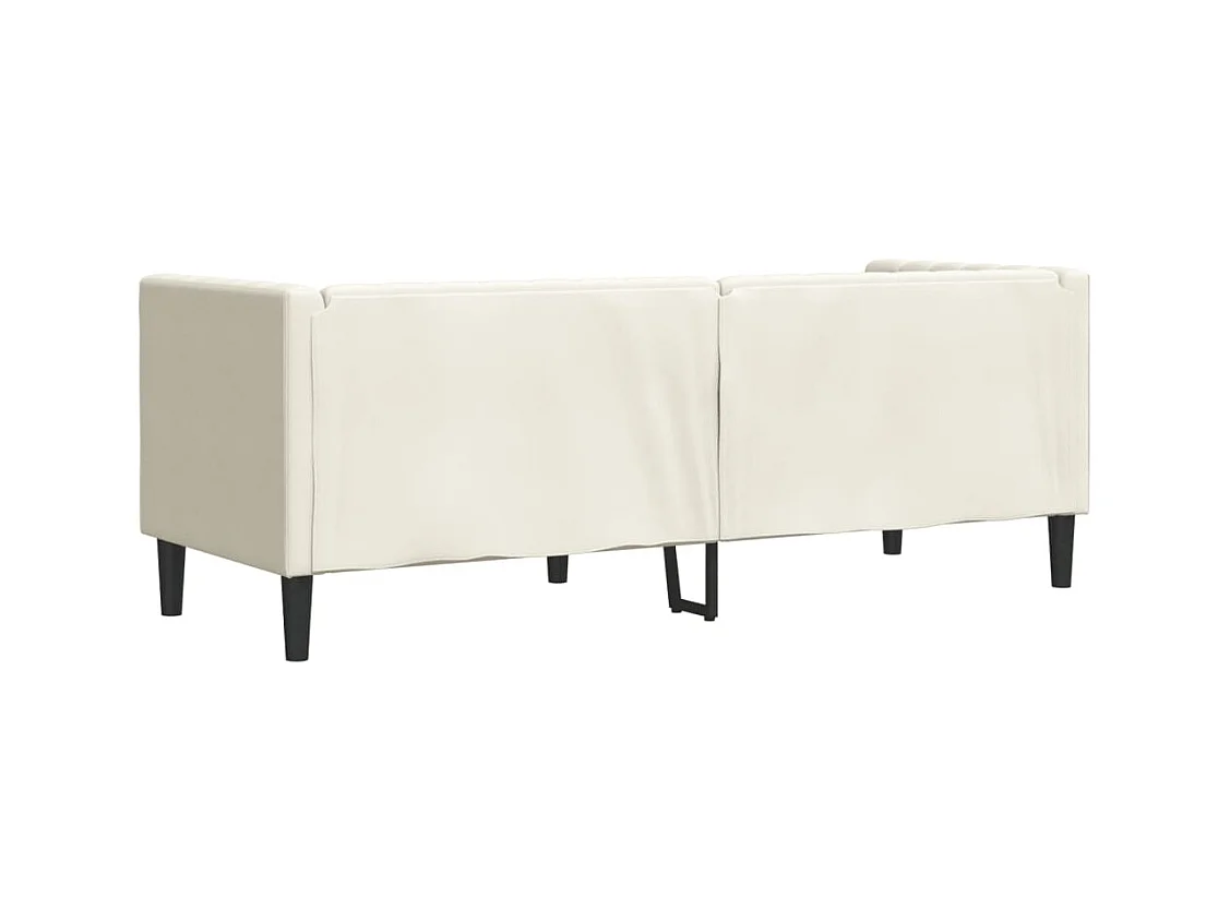 Driezitsbank Chesterfield-stijl met bolsters fluweel crèmekleur