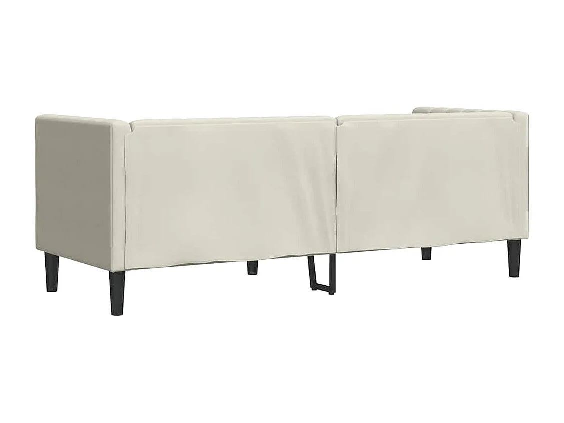 Canapé Chesterfield avec traversins 3 places crème velours