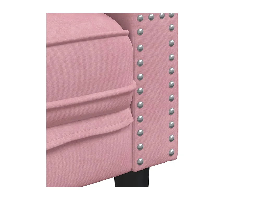 Canapé Chesterfield avec traversins 3 places rose velours