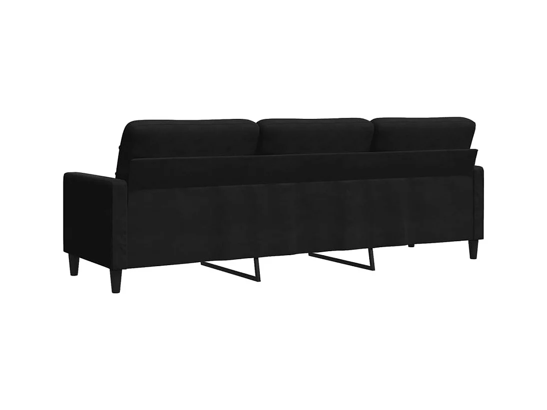 Canapé à 3 places Noir 210 cm Velours