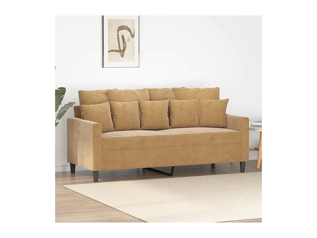 Canapé à 2 places Marron 140 cm Velours