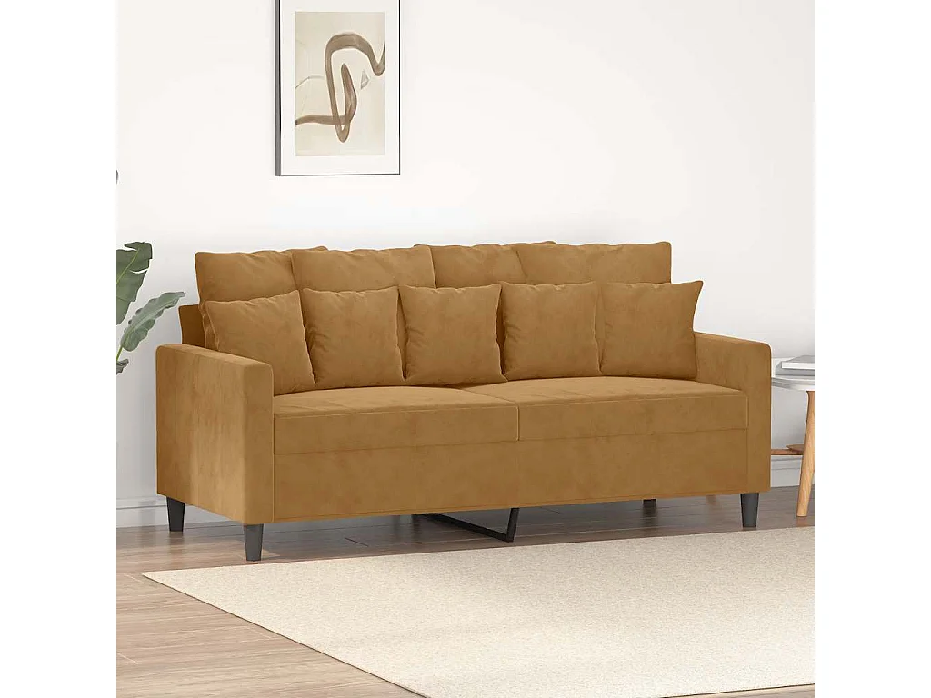 Tweezitsbank 140 cm stof bruin