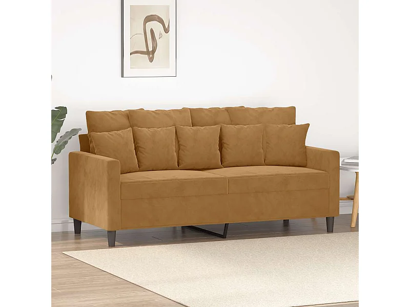 Canapé à 2 places Marron 140 cm Velours