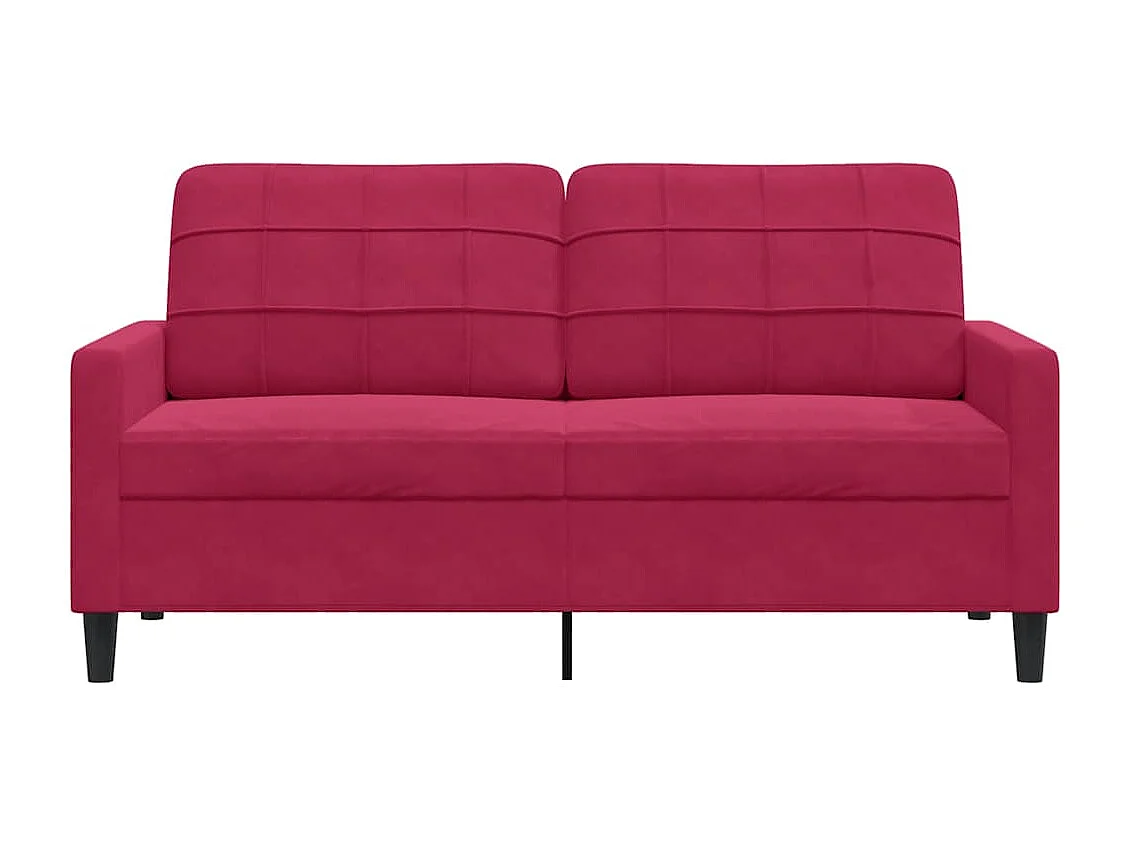 Canapé à 2 places Rouge bordeaux 140 cm Velours