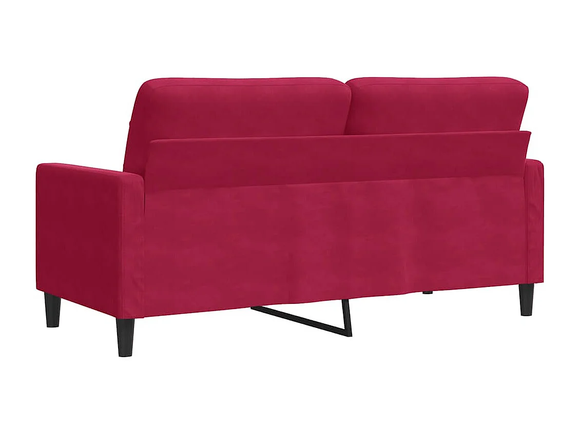 Canapé à 2 places Rouge bordeaux 140 cm Velours