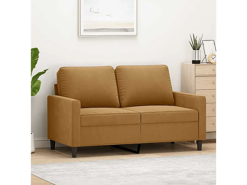 Canapé à 2 places Marron 120 cm Velours