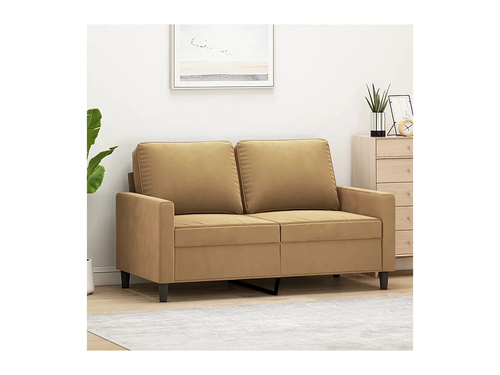2-Sitzer-Sofa Braun 120 cm Samt