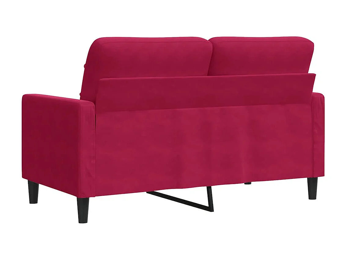 Canapé à 2 places Rouge bordeaux 120 cm Velours