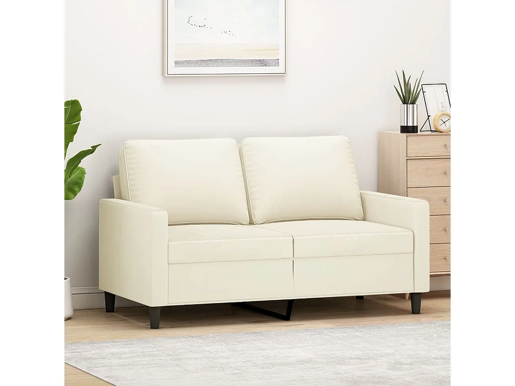 2-Sitzer-Sofa Creme 120 cm Samt