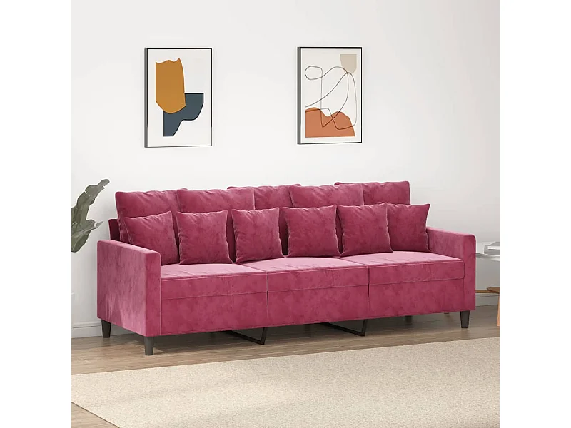 3-Sitzer-Sofa Weinrot 180 cm Samt
