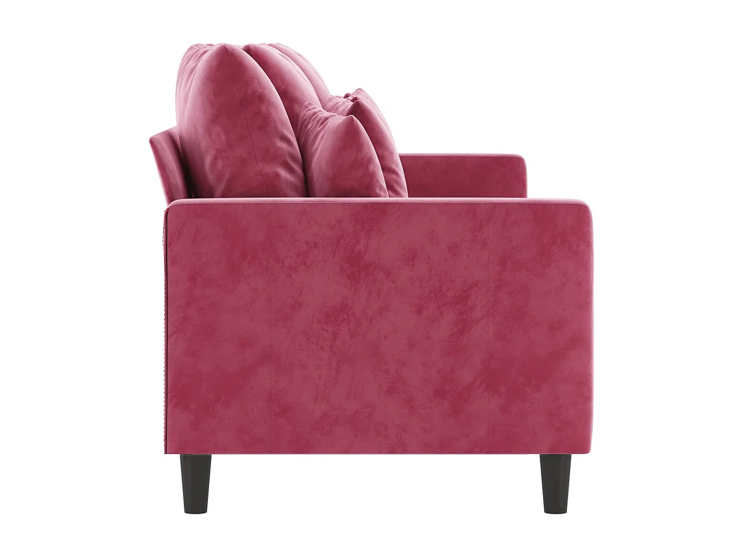 Sofá de 3 lugares veludo 180 cm vermelho tinto