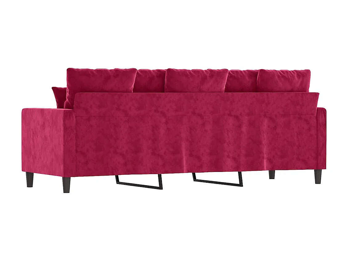 Canapé à 3 places Rouge bordeaux 180 cm Velours