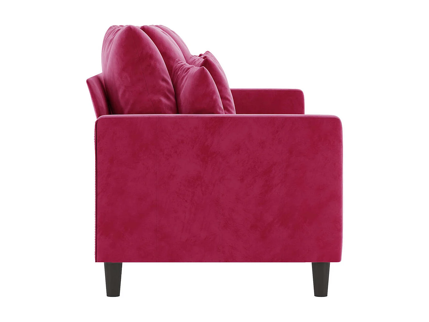 Driezitsbank 180 cm fluweel wijnrood