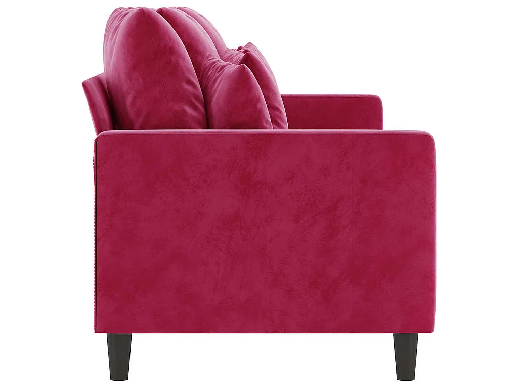 Canapé à 3 places Rouge bordeaux 180 cm Velours