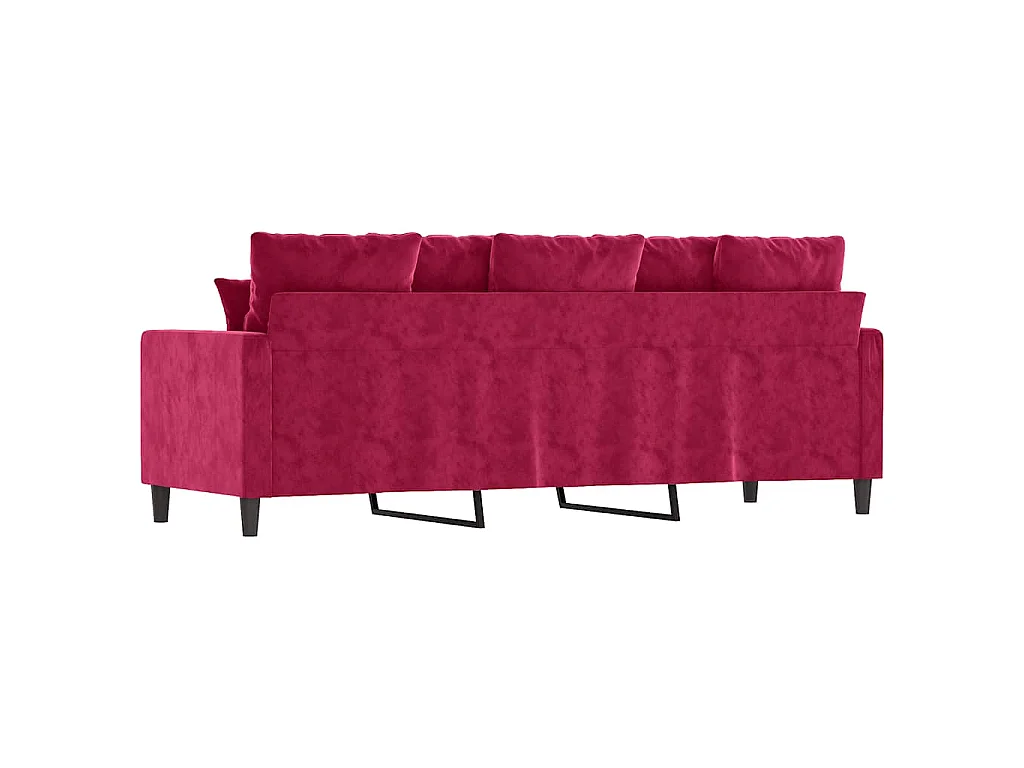 Canapé à 3 places Rouge bordeaux 180 cm Velours
