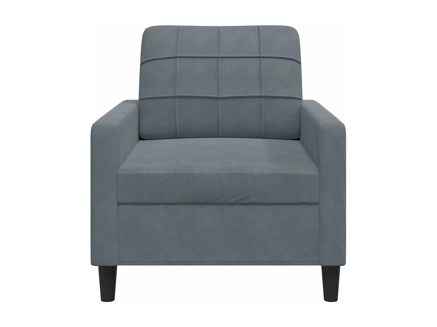 Fauteuil Gris foncé 60 cm Velours