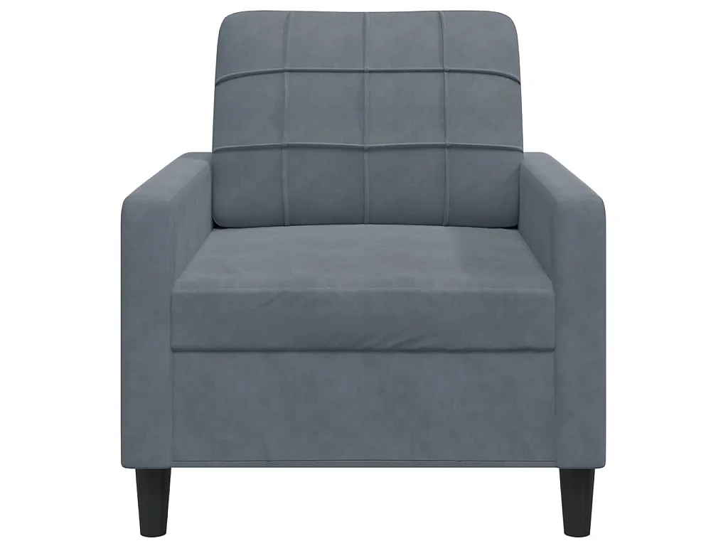 Fauteuil 60 cm fluweel donkergrijs