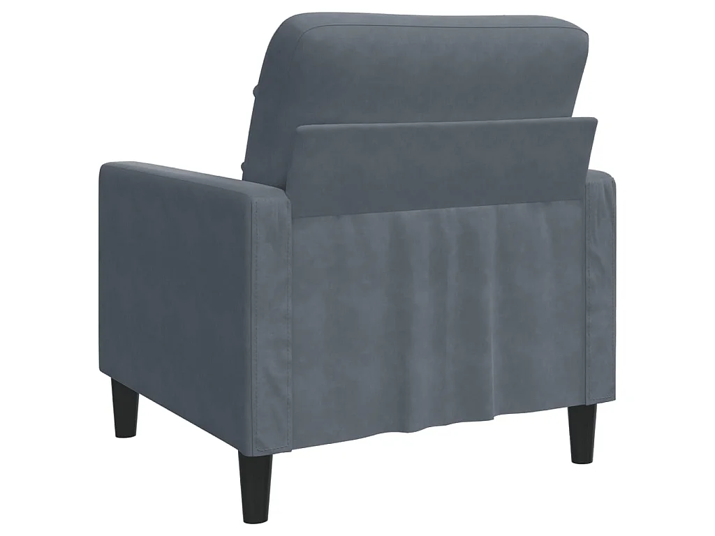 Fauteuil 60 cm fluweel donkergrijs
