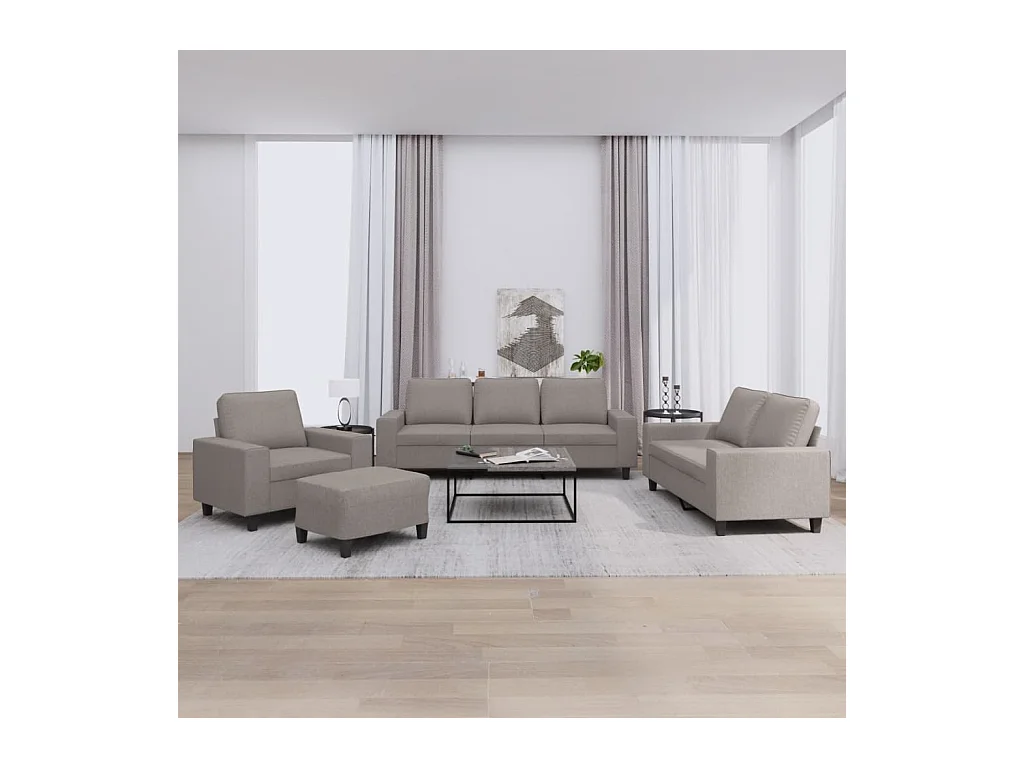 Ensemble de canapés 4 pcs taupe tissu