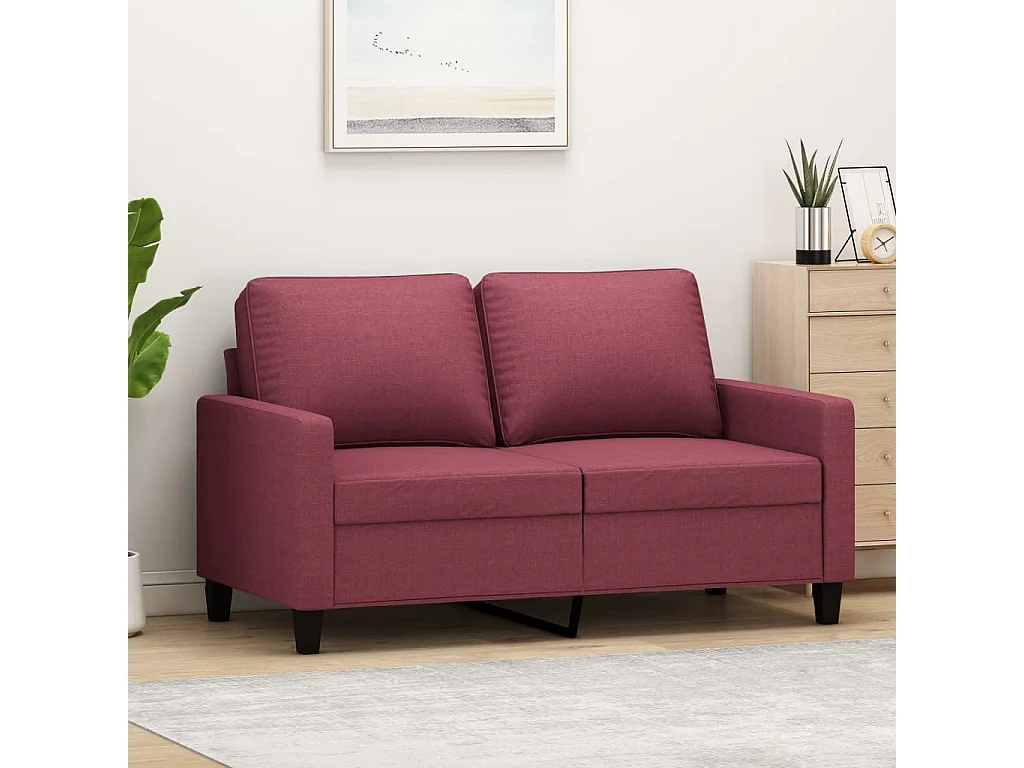 2-Sitzer-Sofa Weinrot 120 cm Stoff