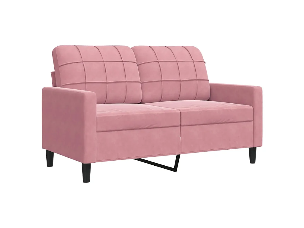 Tweezitsbank 120 cm fluweel roze
