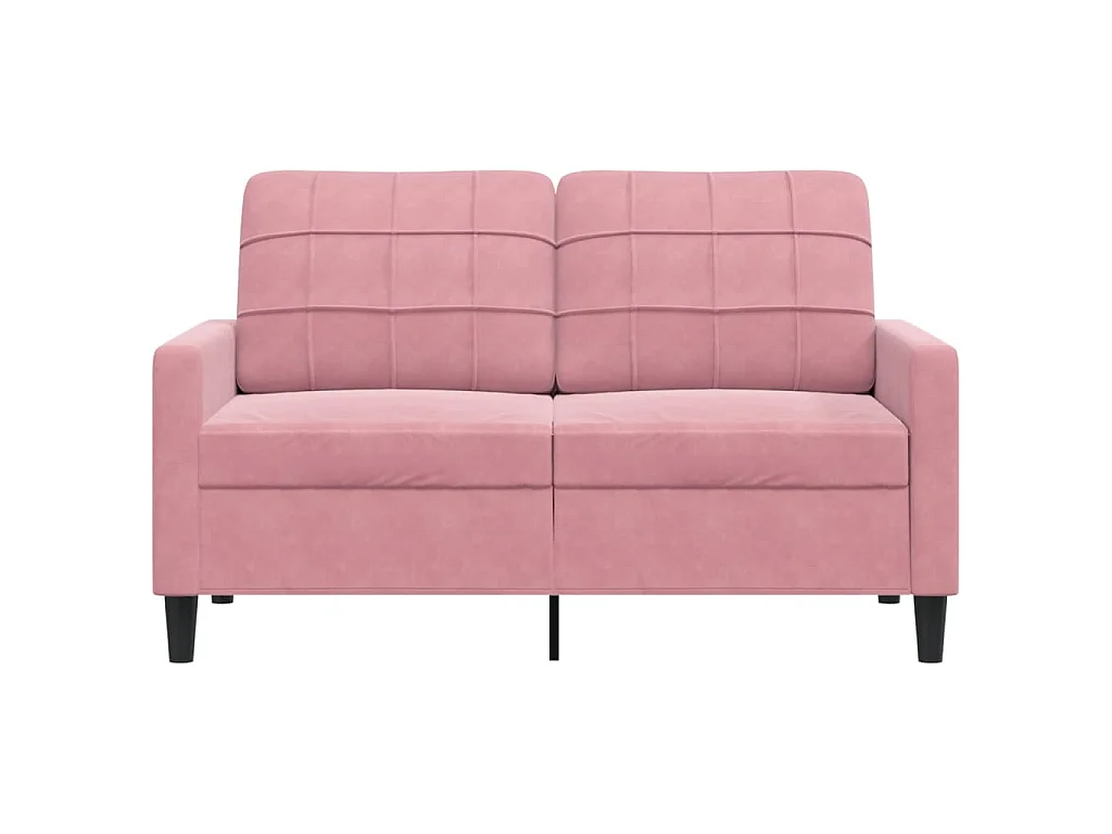 Tweezitsbank 120 cm fluweel roze