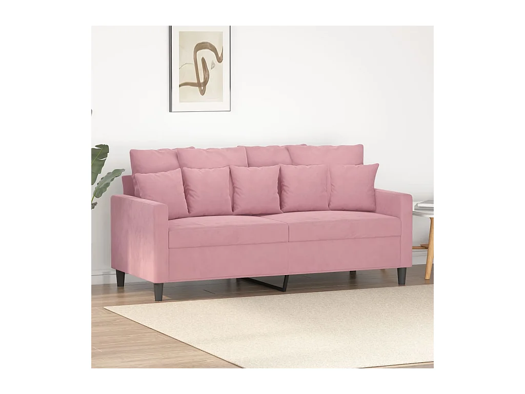 Canapé à 2 places Rose 140 cm Velours