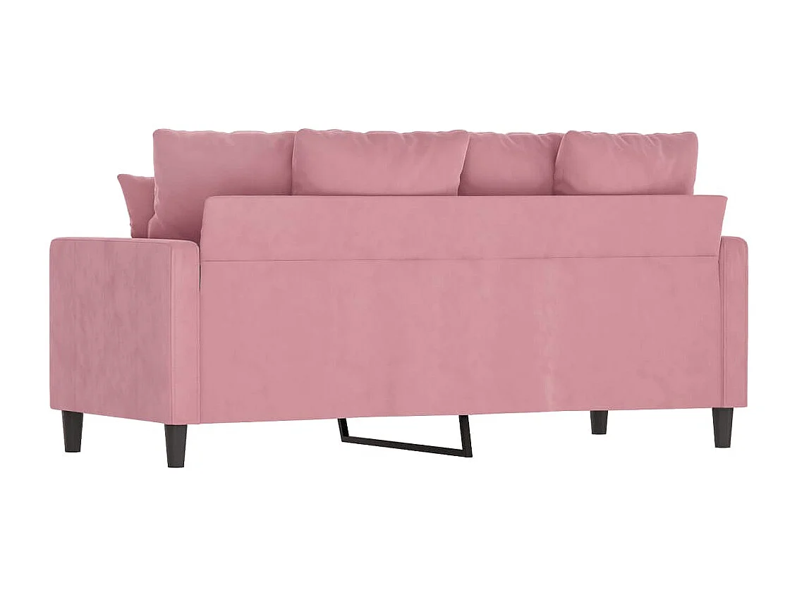 Tweezitsbank 140 cm fluweel roze