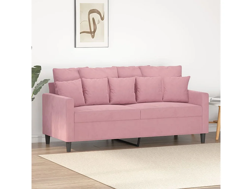 Divano a 2 Posti Rosa 140 cm in Velluto