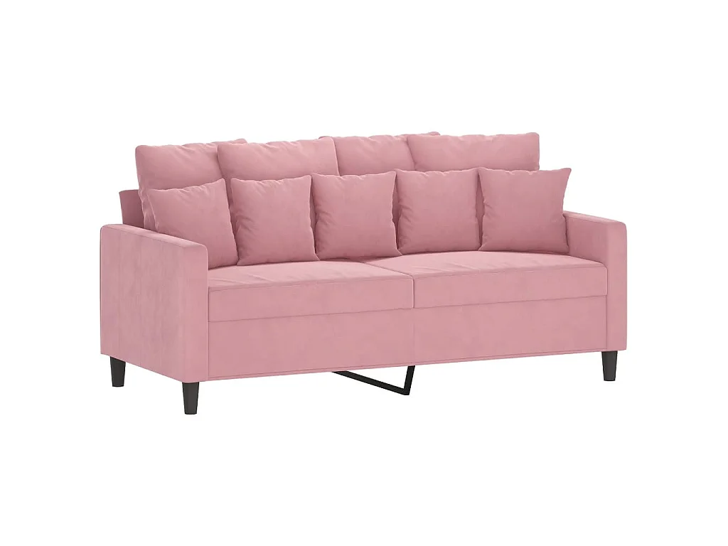 Divano a 2 Posti Rosa 140 cm in Velluto