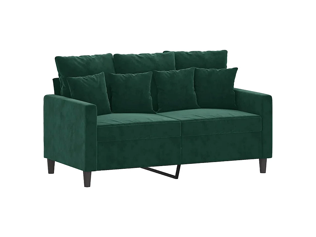 Divano a 2 Posti Verde Scuro 120 cm in Velluto