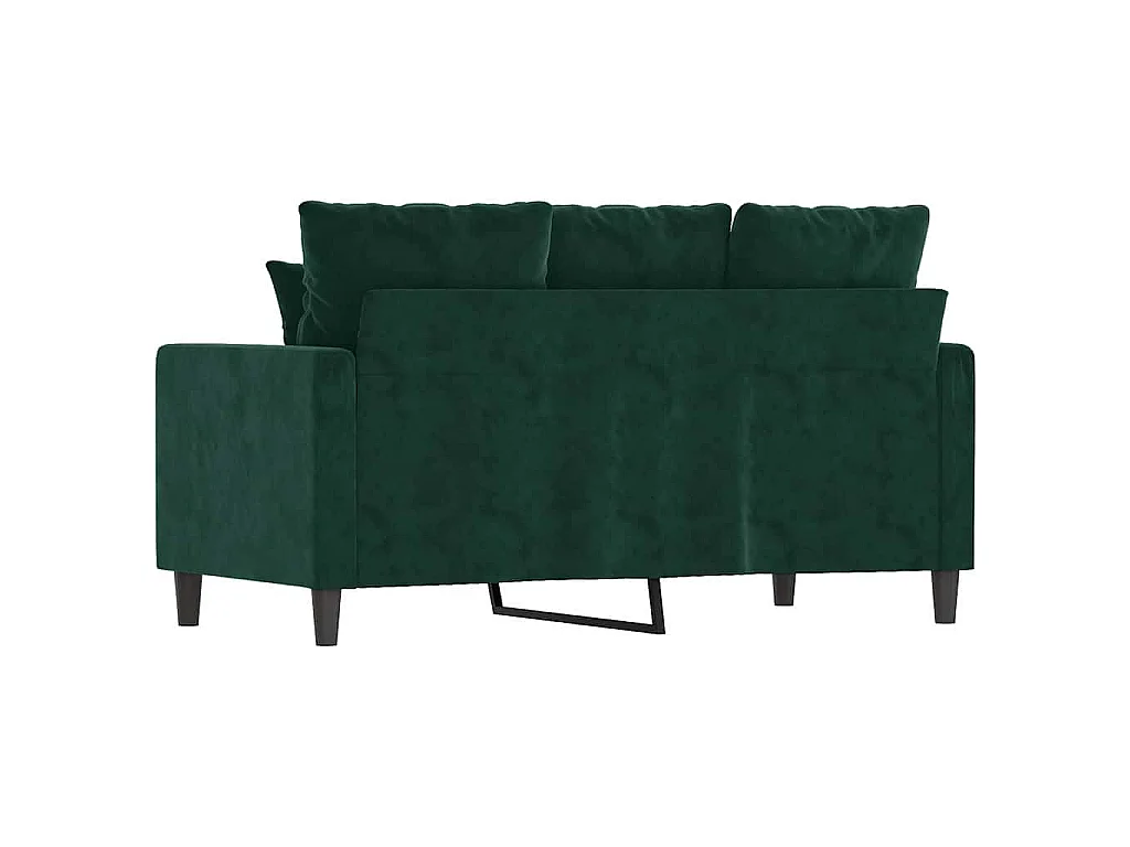 Divano a 2 Posti Verde Scuro 120 cm in Velluto